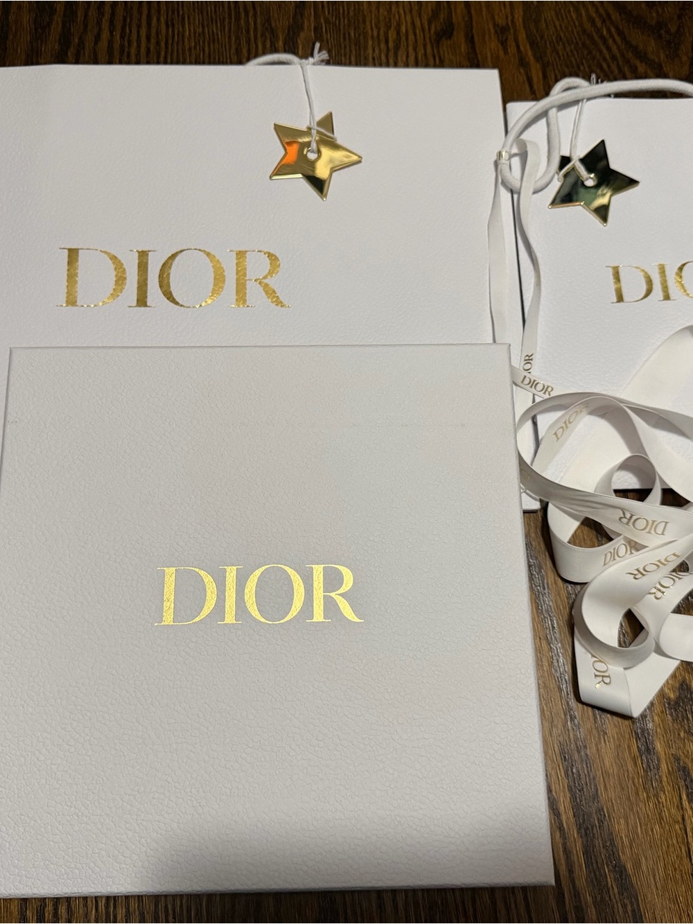 Dior box and shopping bags